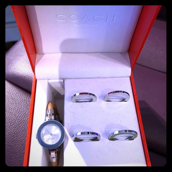 Coach Boxed Set Cord Watch Wristwatch Multi Bezel - Picture 1 of 1